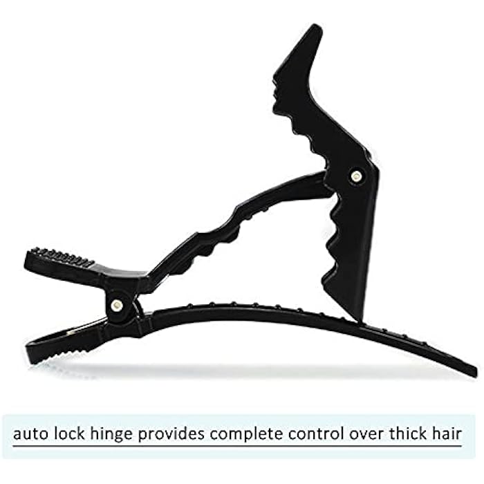 Wendergo 6 Peices Crocodile Hair Sectioning Clips Hairdressing Clips Professional Styling Hair Barrette Plastic Hair Clips for Women and Girls Salon Home Use (Black) - Image 3